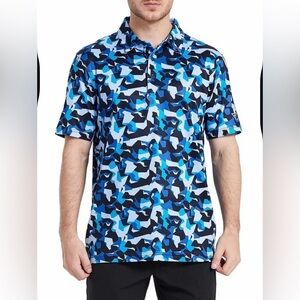 Maelreg performance blue and black polo athletic shirt